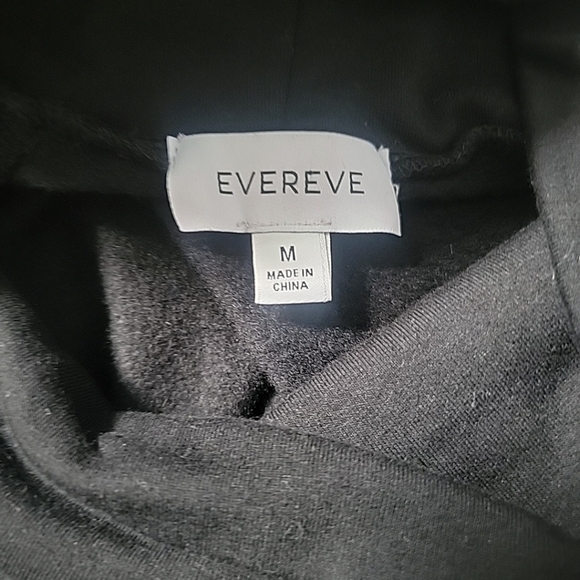 Evereve Anthro Sweatshirt Black Funnel Neck Pullover Kangaroo Pocket Size Med - Picture 7 of 7